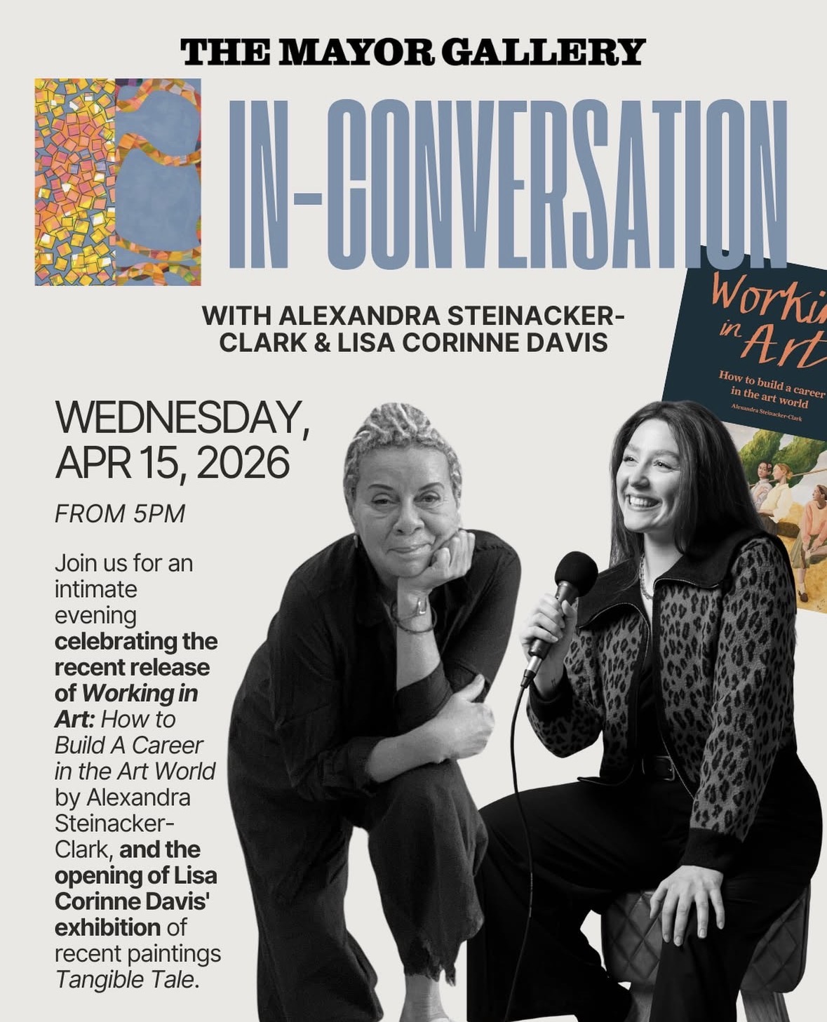 Alexandra Steinacker in conversation with artist Lisa Corinne Davis at The Mayor Gallery poster
