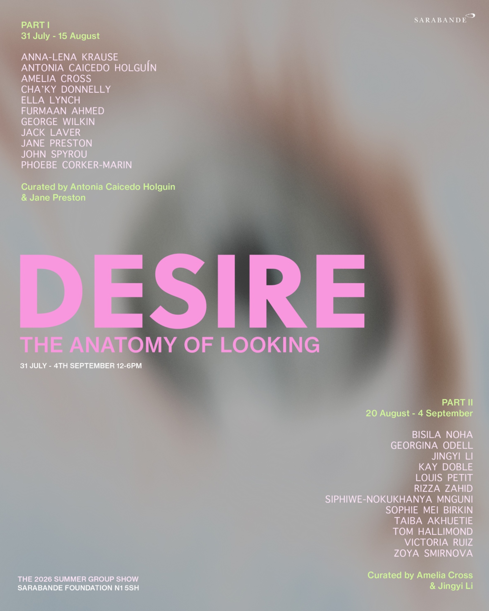 'Desire' Sarabande Summer Group Show 2026 poster